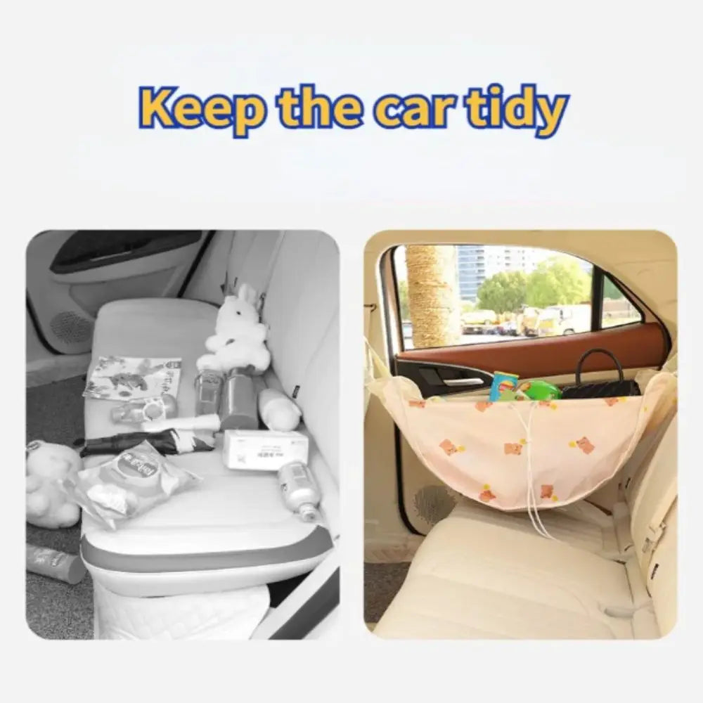 Multifunctional Car Storage Net Mesh Bag Portable Hanging Bag Large Capacity Cute Design Auto Trunk Organizer Car Storage