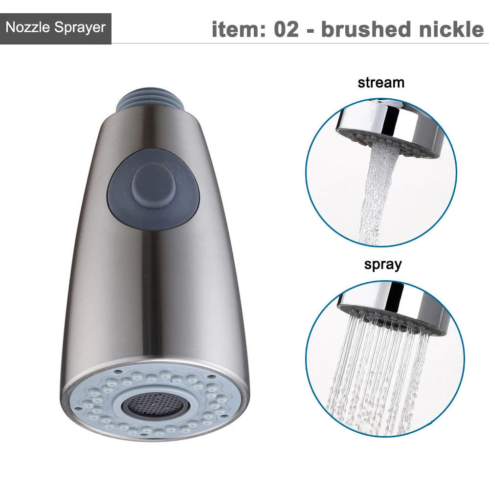 Kitchen Faucet Head Replacement Parts ABS Gold Black Nickle Chrome Tap Pull-out Shower Sprayer Nozzle Faucet Spouts Accessory