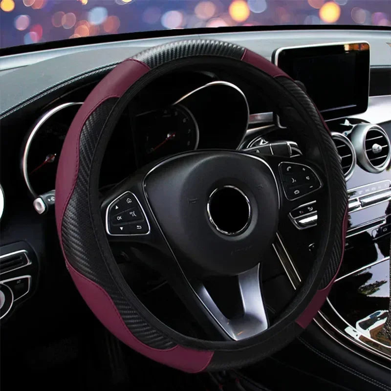 Universal 37-38.5cm Car Steering Wheel Cover Microfiber Leather Soft Anti-Slip Steering Wheel Protection Auto Accessories Amagi