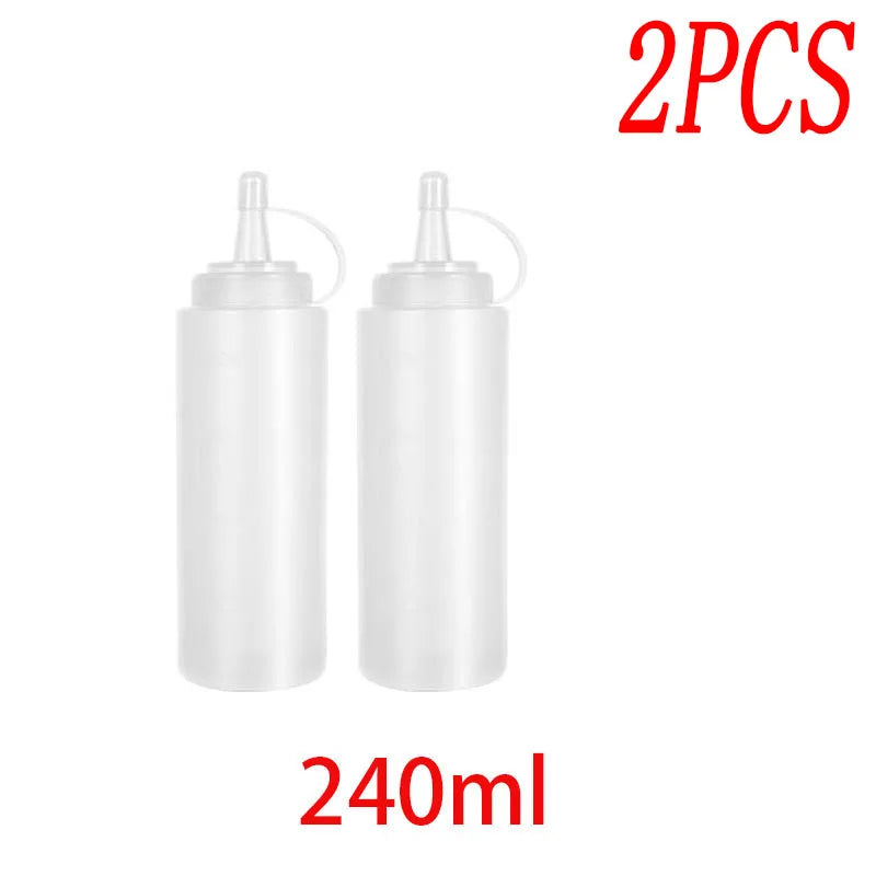 Large Squeeze Condiment Bottles with Nozzles Ketchup BBQ Sauces Olive Oil Bottle Dispenser Squeeze Sauce Bottle Kitchen Gadget