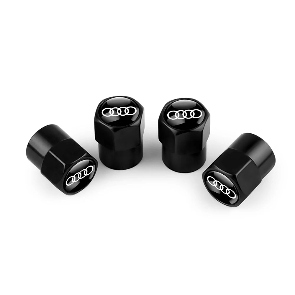 4pcs 3D Metal Car Wheel Tire Valve Air Stem Cap Covers for Audi A3 B5 B6 B7 B8 B9 8P 8V 8L A5 A4 C6 A6 RS Sline Q5 Q3 Q7 Quattro