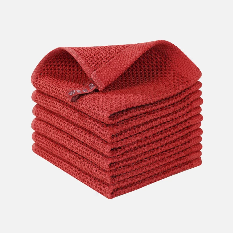 New 100% Cotton Dishcloth Ultra Soft Absorbent Kitchen Towel Household Cleaning Cloth Kitchen Tools Gadgets Wash Cloth Dish Rag
