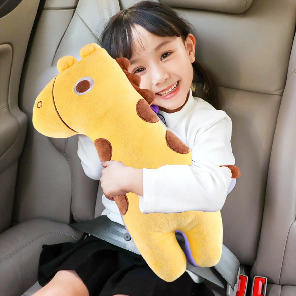 Cute Dinosaur Car Seat Belt Pillow, Soft Neck & Shoulder Protector to Prevent Strain