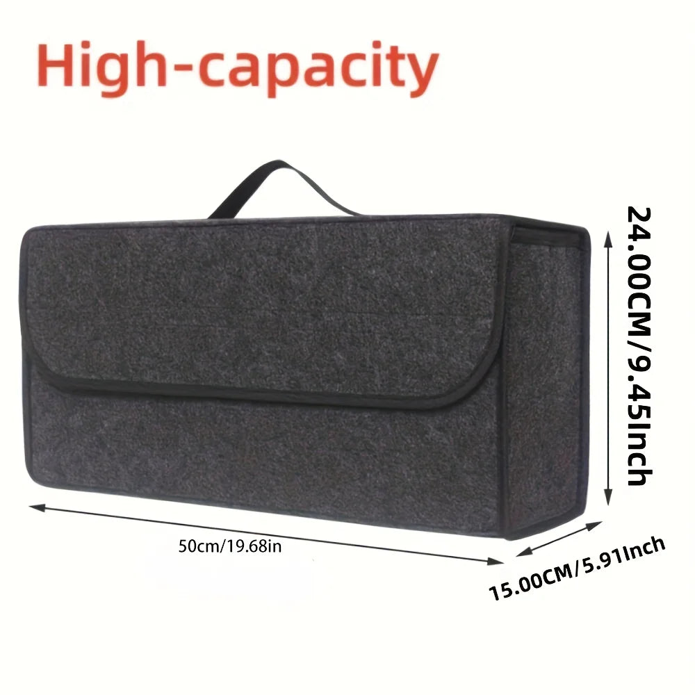 Car Trunk Organizer Soft Felt Storage Box Accessories Large Anti Slip Compartment Boot Storage Organizer Tool Car Storage Bag