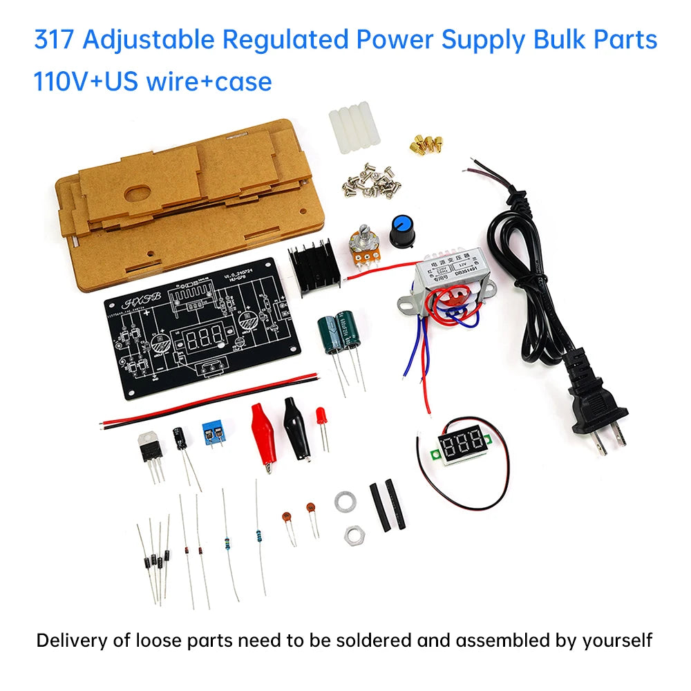 LM317 Adjustable Power Supply DIY Kit DC Regulated Power Supply Module Component Welding Electronic Production Bulk