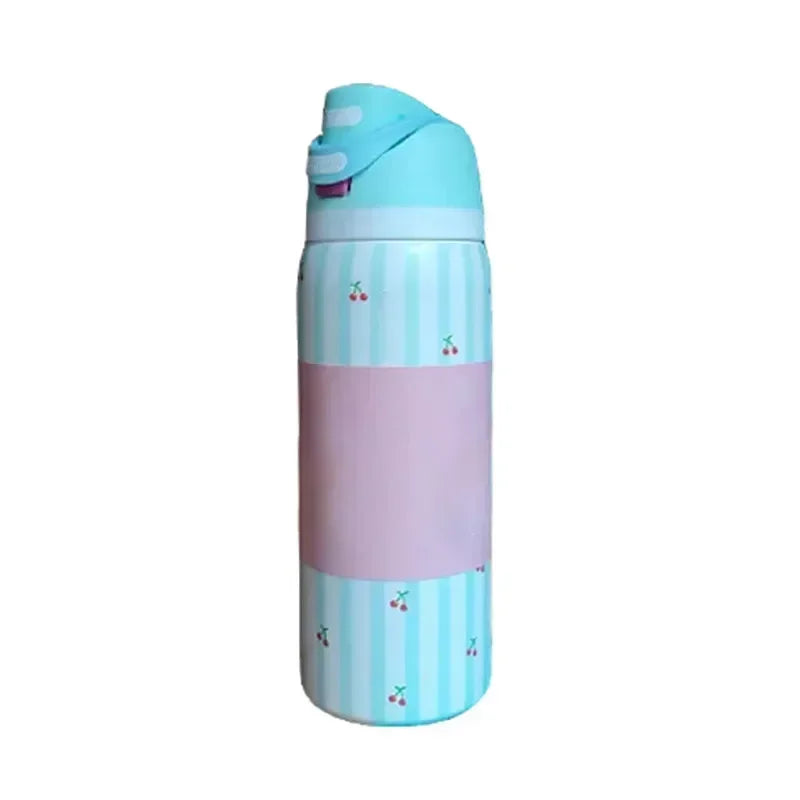 Owala Flower Black Straw Bottle