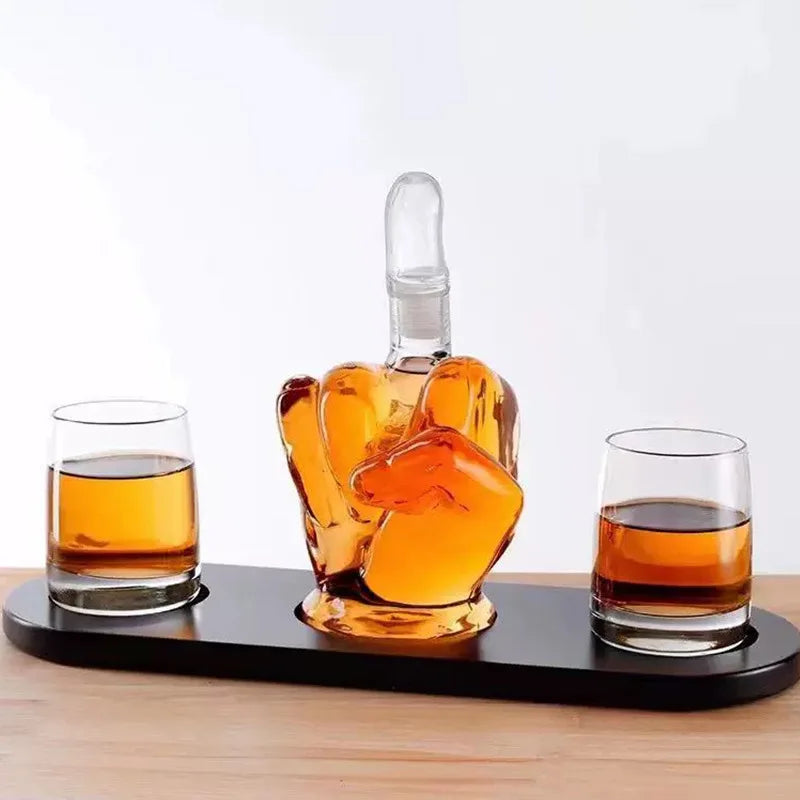1000ML Decanter, Novelty Finger Whisky Decanter, Scottish Bourbon Bottle