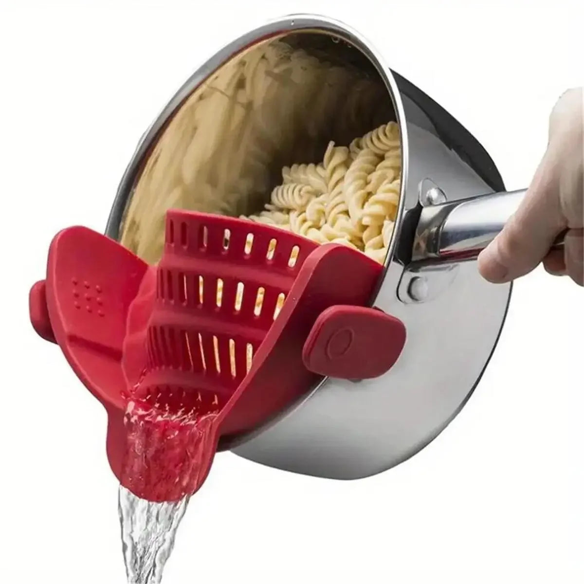 Silicone Clip Pot Strainer Anti Spill Water Drain Filter Adjust Design Pots Pans Bowls Perfect Straining Cooking Helper 1PC