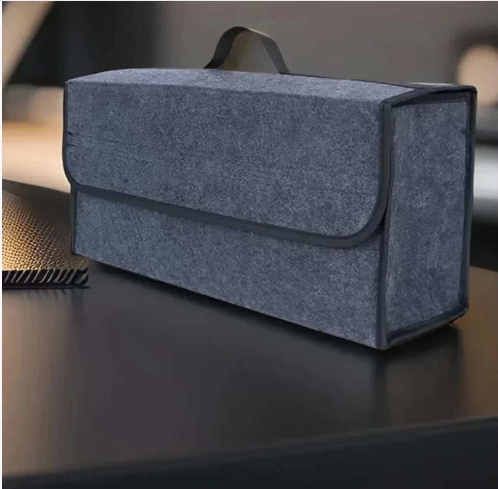 Car Trunk Organizer Soft Felt Storage Box Accessories Large Anti Slip Compartment Boot Storage Organizer Tool Car Storage Bag
