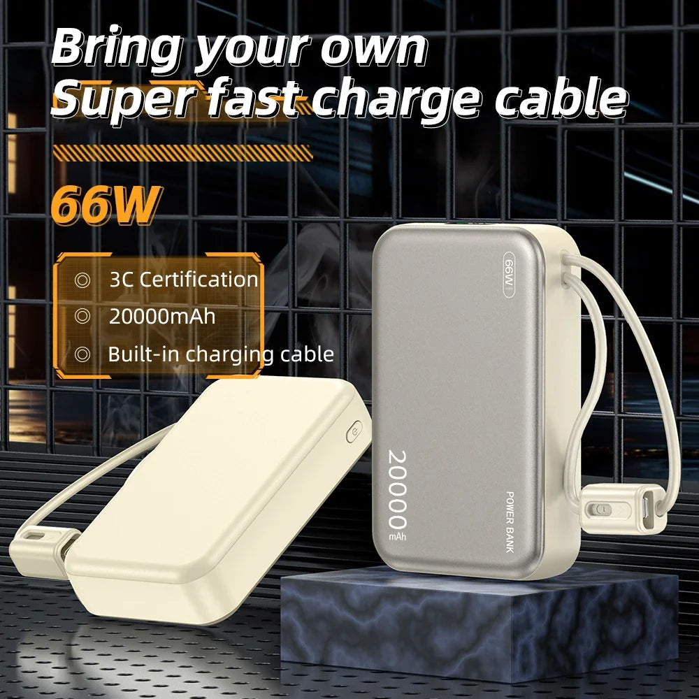 CCC China standard 66W Power Banks Fast Charger Powerbank 20000mAh for iPhone 16/15/14/13 Xiaomi Huawei Samsung External Battery