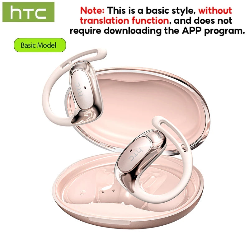 HTC NE35 Wireless Bluetooth Earphone AI Language Translation OWS Low Latency Earbuds Earhook Sports Music Headphone With Mic
