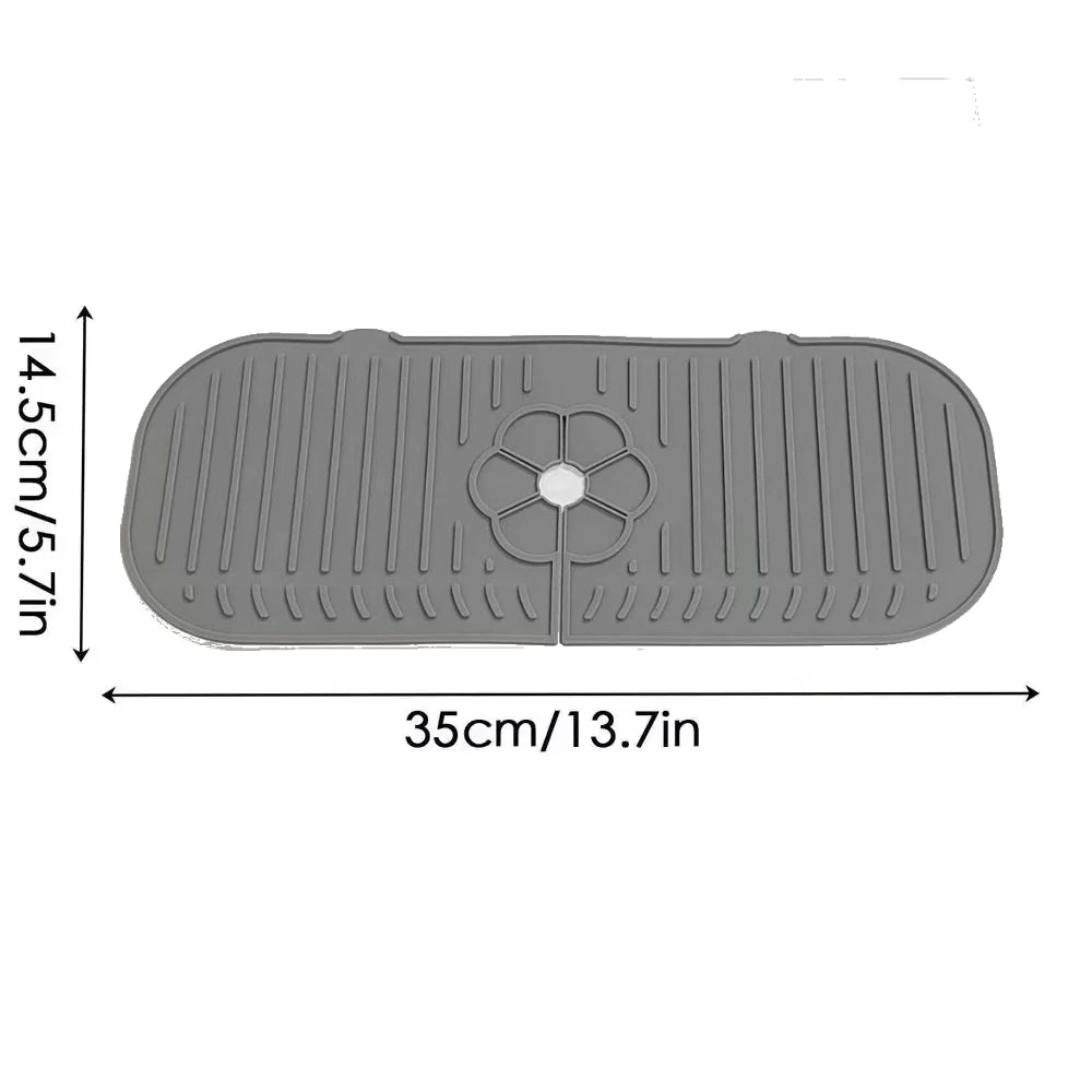 Kitchen Faucet Splash Pad Silicone Sink Faucet Splash Guard Mat Sponge Drain Pad Countertop Protector for Kitchen Bath Gadgets