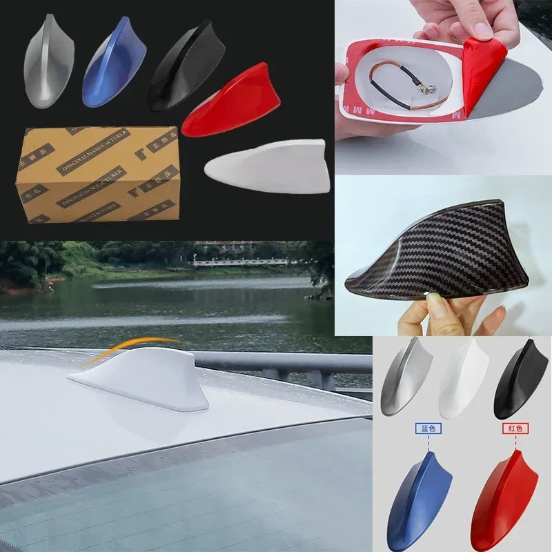 6/1 PCS UV-protected & weatherproof 6pcs Black Car EVO-Style PP Roof Shark Fins Spoiler Wing Kit Vortex Generator