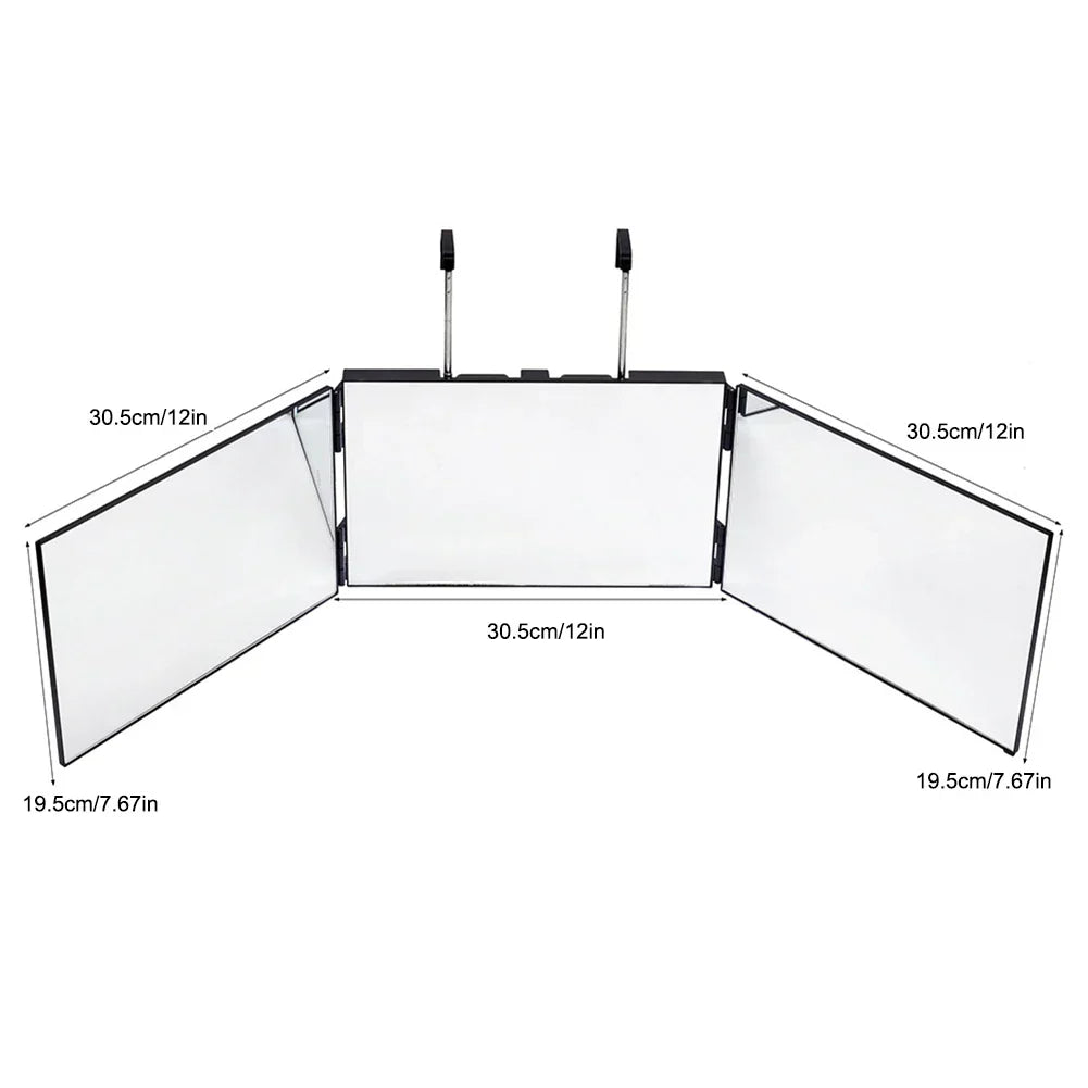 LED 3-Way Trifold Haircut Mirror