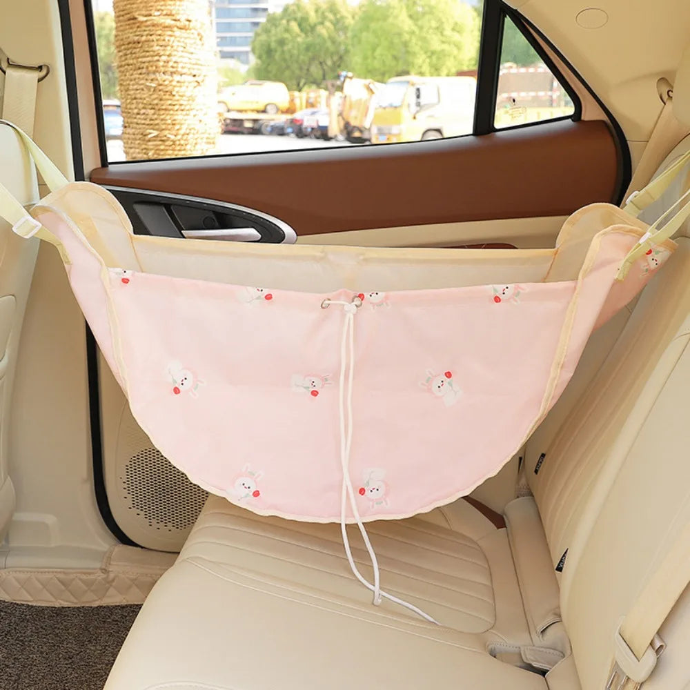 Multifunctional Car Storage Net Mesh Bag Portable Hanging Bag Large Capacity Cute Design Auto Trunk Organizer Car Storage