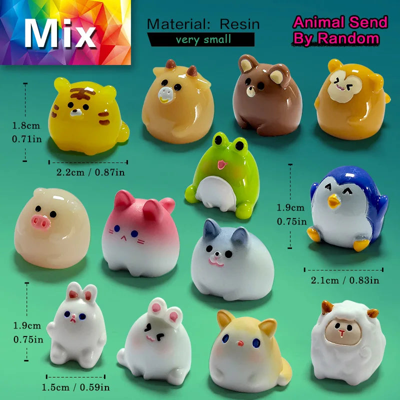 Christmas Easter Rabbit Pig Bear Sheep Frog Capybara Fox Cat Fish Bird Figurine Miniature Fairy Garden Decoration Accessories