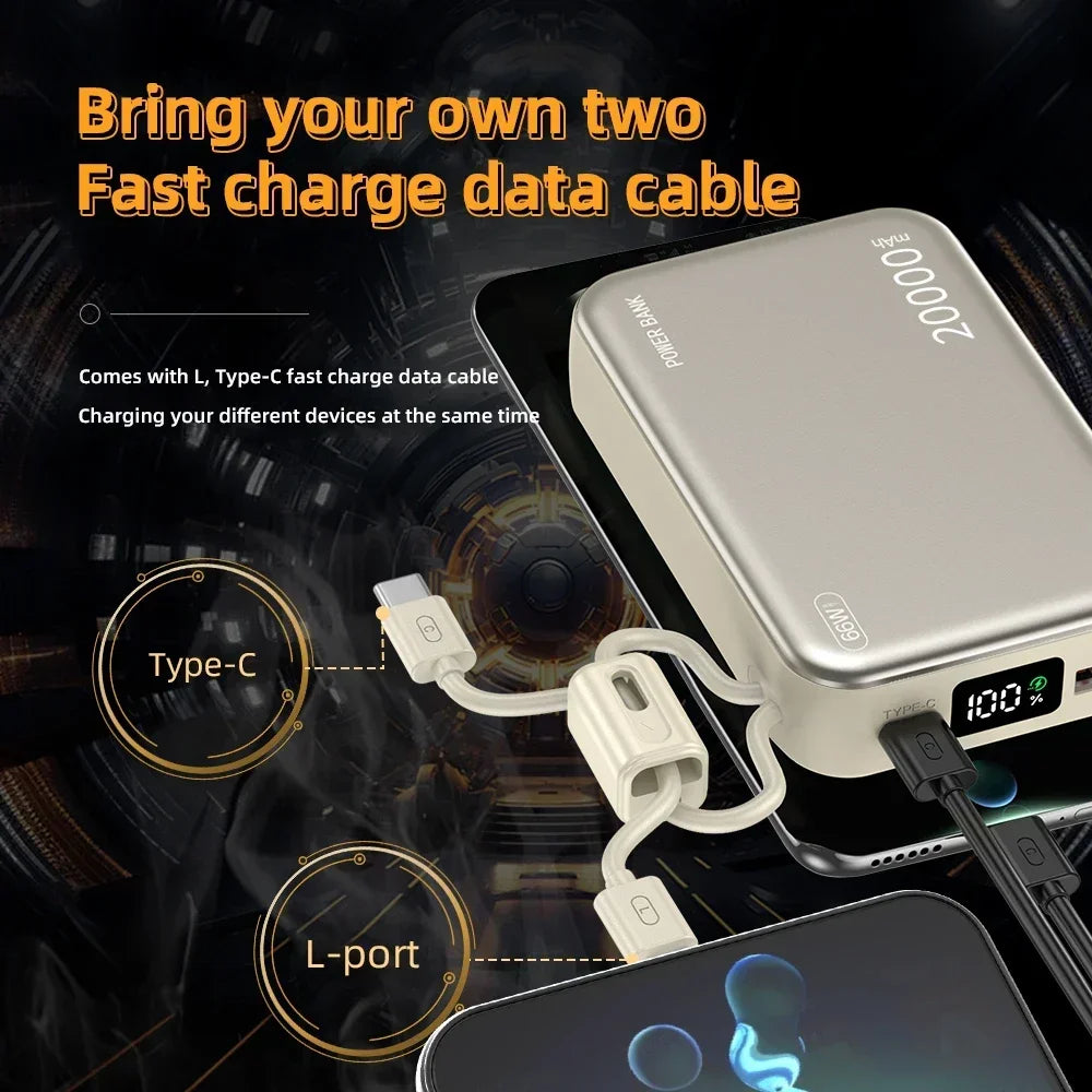 CCC China standard 66W Power Banks Fast Charger Powerbank 20000mAh for iPhone 16/15/14/13 Xiaomi Huawei Samsung External Battery
