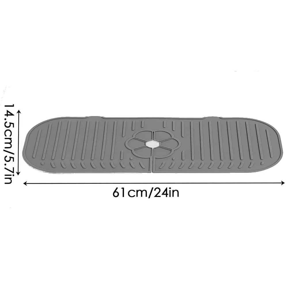 Kitchen Faucet Splash Pad Silicone Sink Faucet Splash Guard Mat Sponge Drain Pad Countertop Protector for Kitchen Bath Gadgets