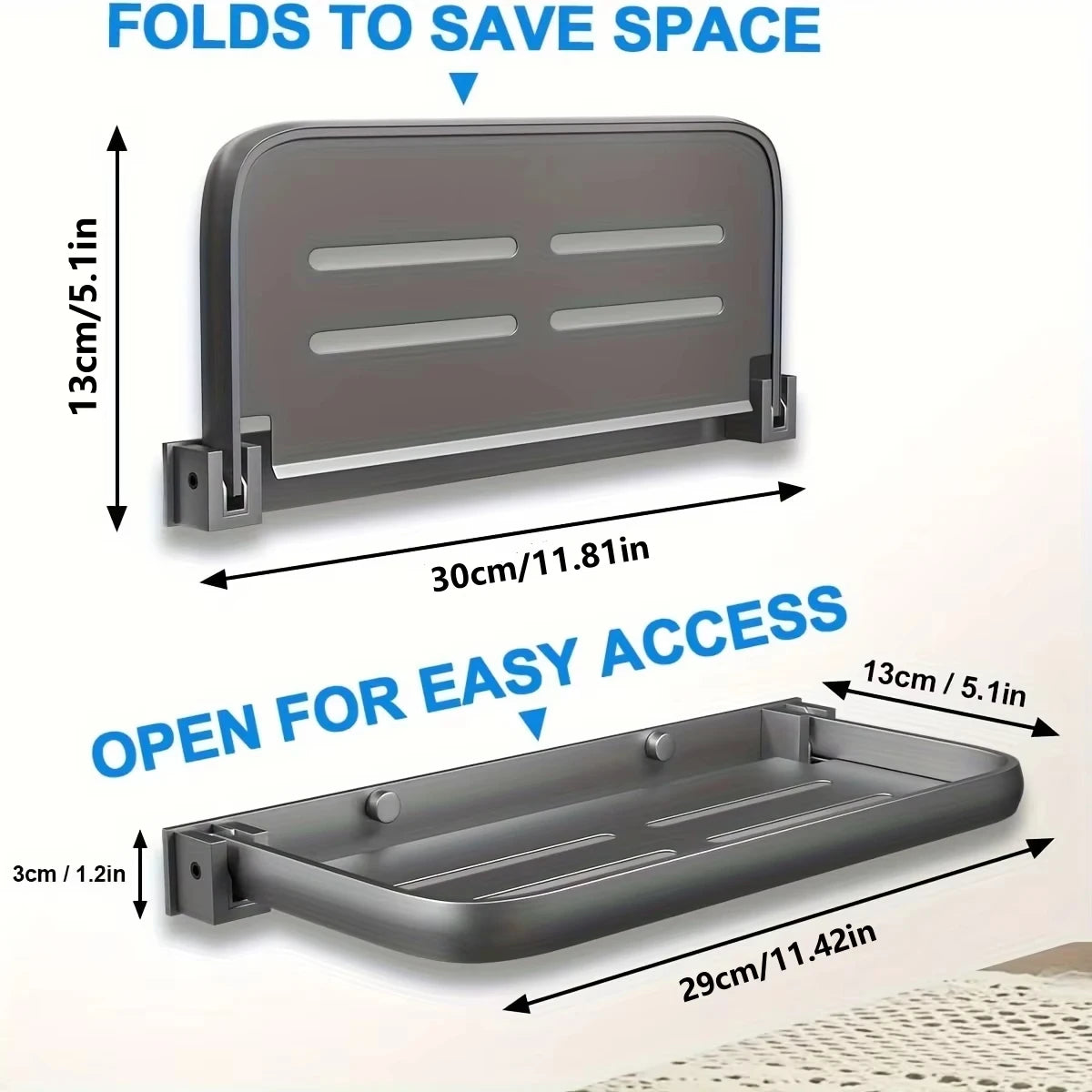 Aluminum RV Drop-down Foldable Shelves Wall Storage for Campers Space Saving Organizer for Recreational Vehicles