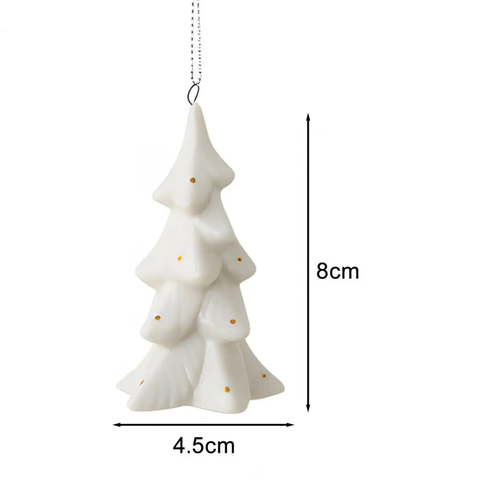Mini Christmas Tree Pendant Ceramic Xmas Tree Hanging Ornaments Nostalgic Mini Trees For Holiday Home Decoration