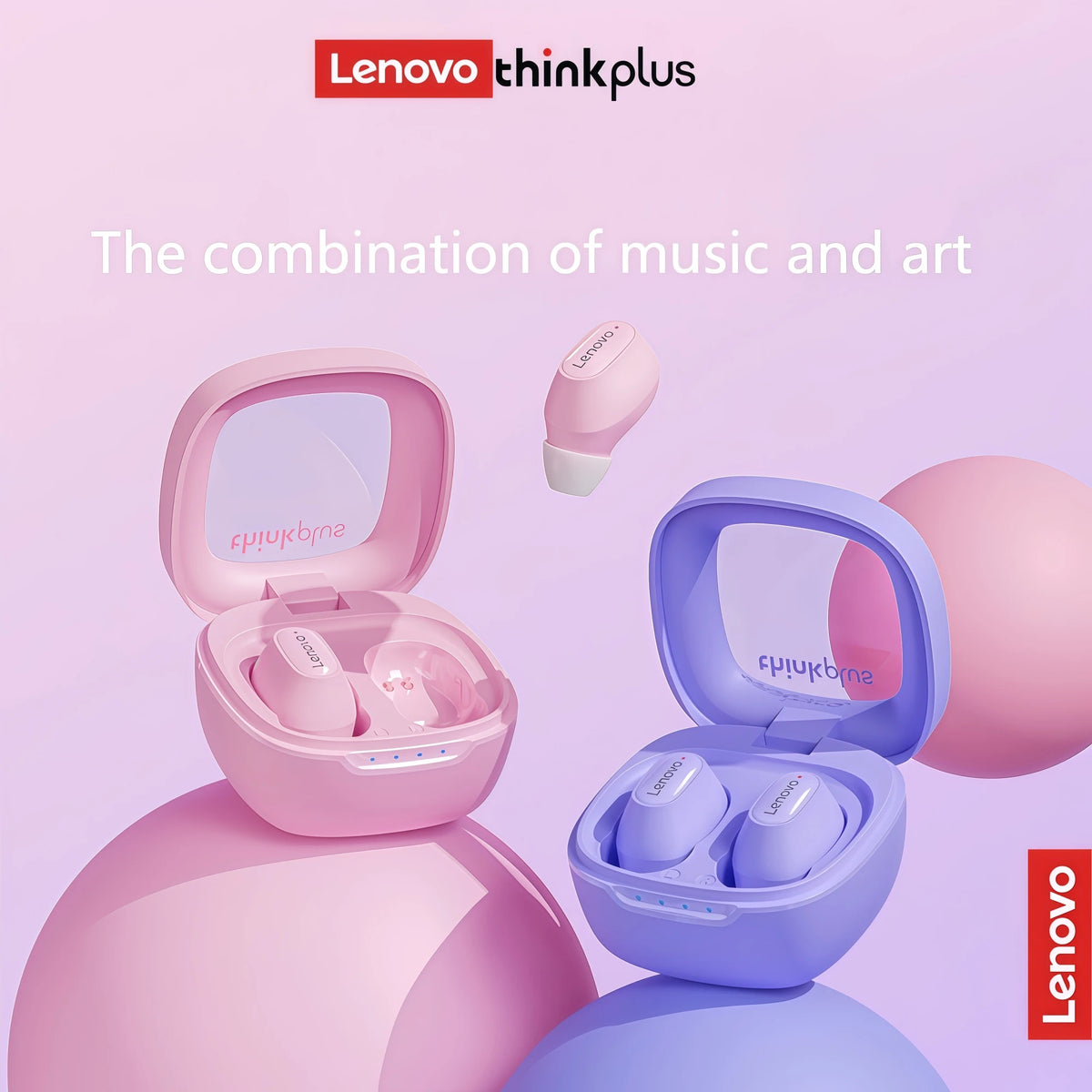 Lenovo XT62 Earphones Bluetooth 5.3 Mini Earbuds Wireless HiFi Sport Noise Reduction Headsets with Mic Touch Control TWS Origina