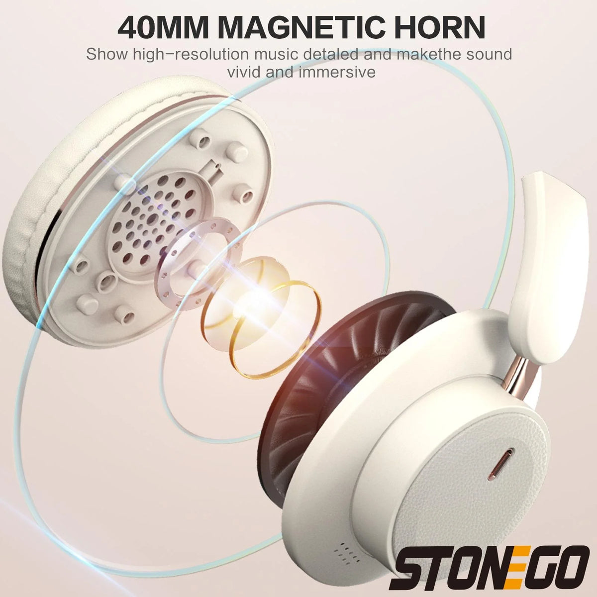 Bluetooth Headphones Wireless Foldable Headset Fashion Aesthetic Design Portable Earphones With BT5.3 Technology 24H Battery Life Premium Stereo Sound All Day Comfort Fit Photography Props Accessories For Women Men Students T
