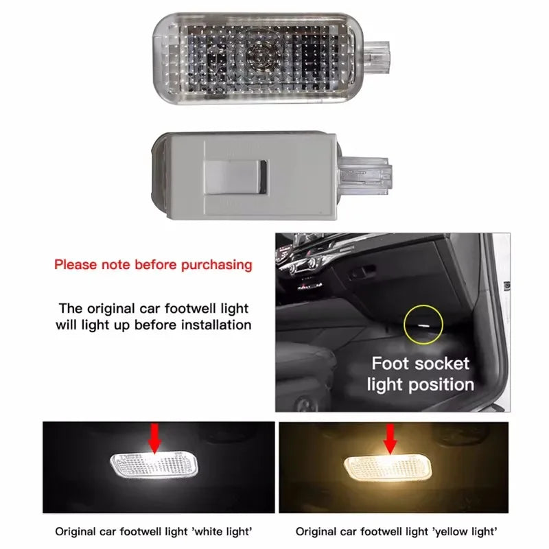 For Seat Leon Ibiza Ateca Toledo 2013~2025 Car Footwell Lights Kit Touch LED Lamps Interior Ambient Atmosphere Light Accessories