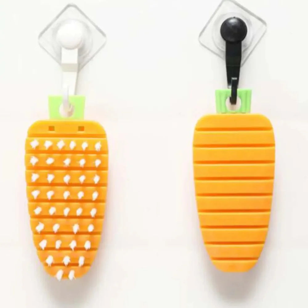 Flexible Vegetable Cleaning Brush, 2-in-1 Scrubber for Potato Carrot Apple, Dishwasher Safe Kitchen Brush for Fruits Vegetables