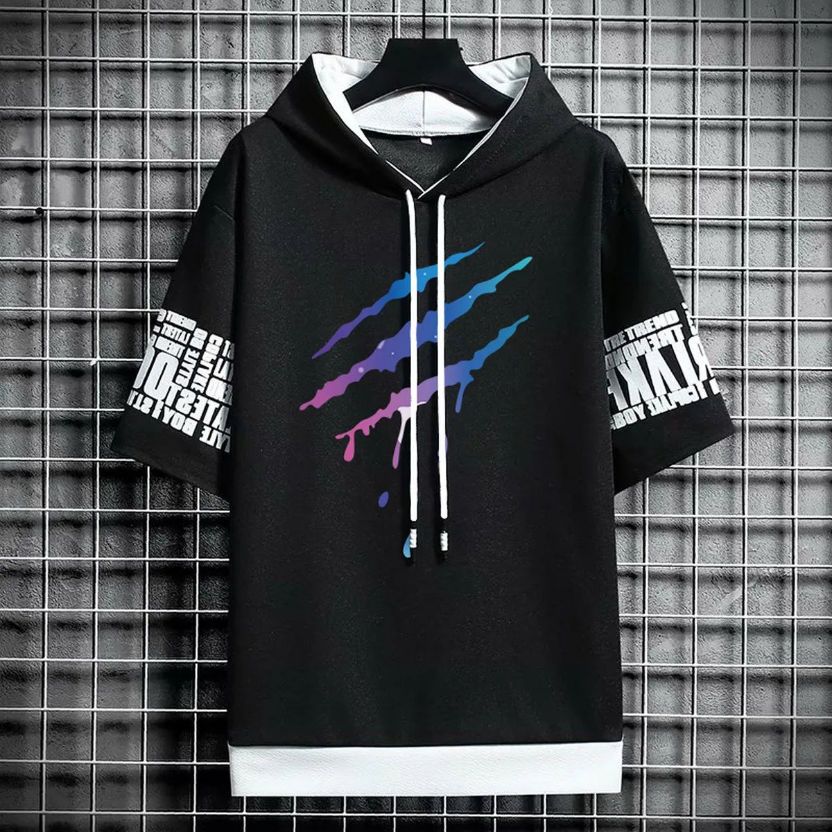 T Shirt for Men Clothing Streetwear Hoodies Oversized Korea 반팔티 Casual Hat T-shirt Print Graphic Tshirt Anime Sports Gym Hoodie