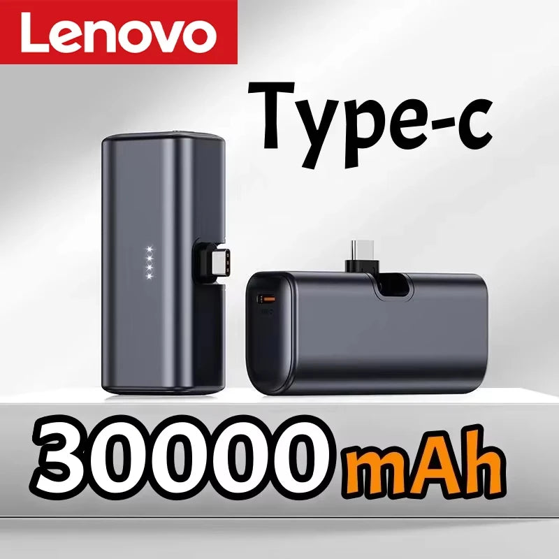 Lenovo 225W Fast Charging USB C Power Bank 500000mAh Mini Portable Charger for iPhone 15 16 Android Devices Travel Battery Pack