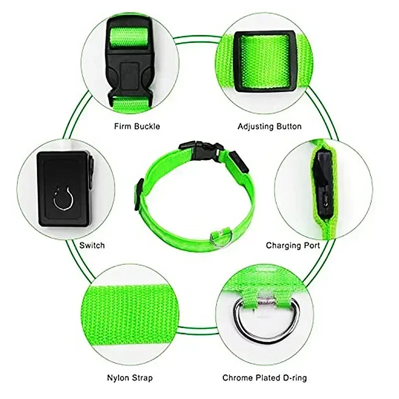 LED Rechargeable Dog Glow Collar