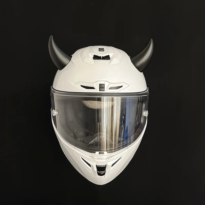 Self-Adhesive Car Elasticity 3D Devil Horns Sticker Bumper Decor Anti Collision Big Devil Horns for Motorcycle Bike Ski Helmets