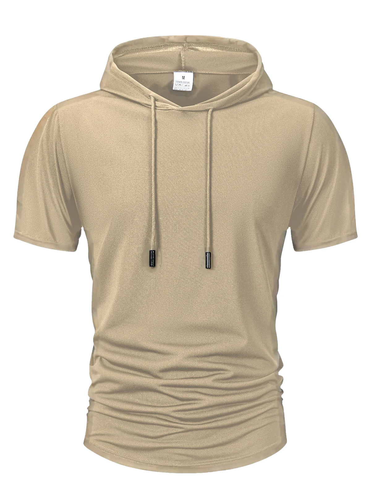 Summer Men's Hooded Sweatwear Casual Short Sleeve Loose T-shirt Solid Color Lightweight Hoodie Fitness Breathable Tops