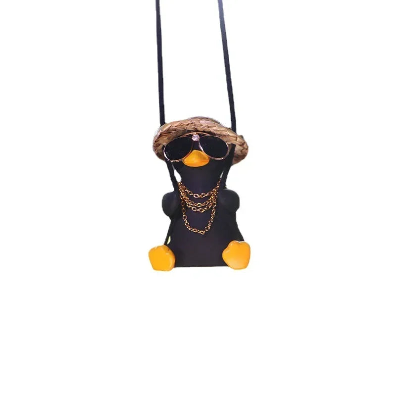 Car Pendant Cute Anime Little Duck Swing Auto Rearview Mirror Hanging Ornaments Interior Decoraction Accessories for Girls Gifts