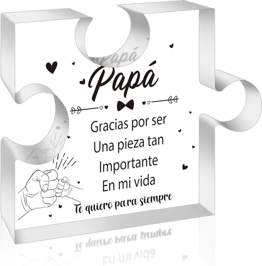 Dad Gift Acrylic Puzzle Plaque Office Desk Decor Keepsake