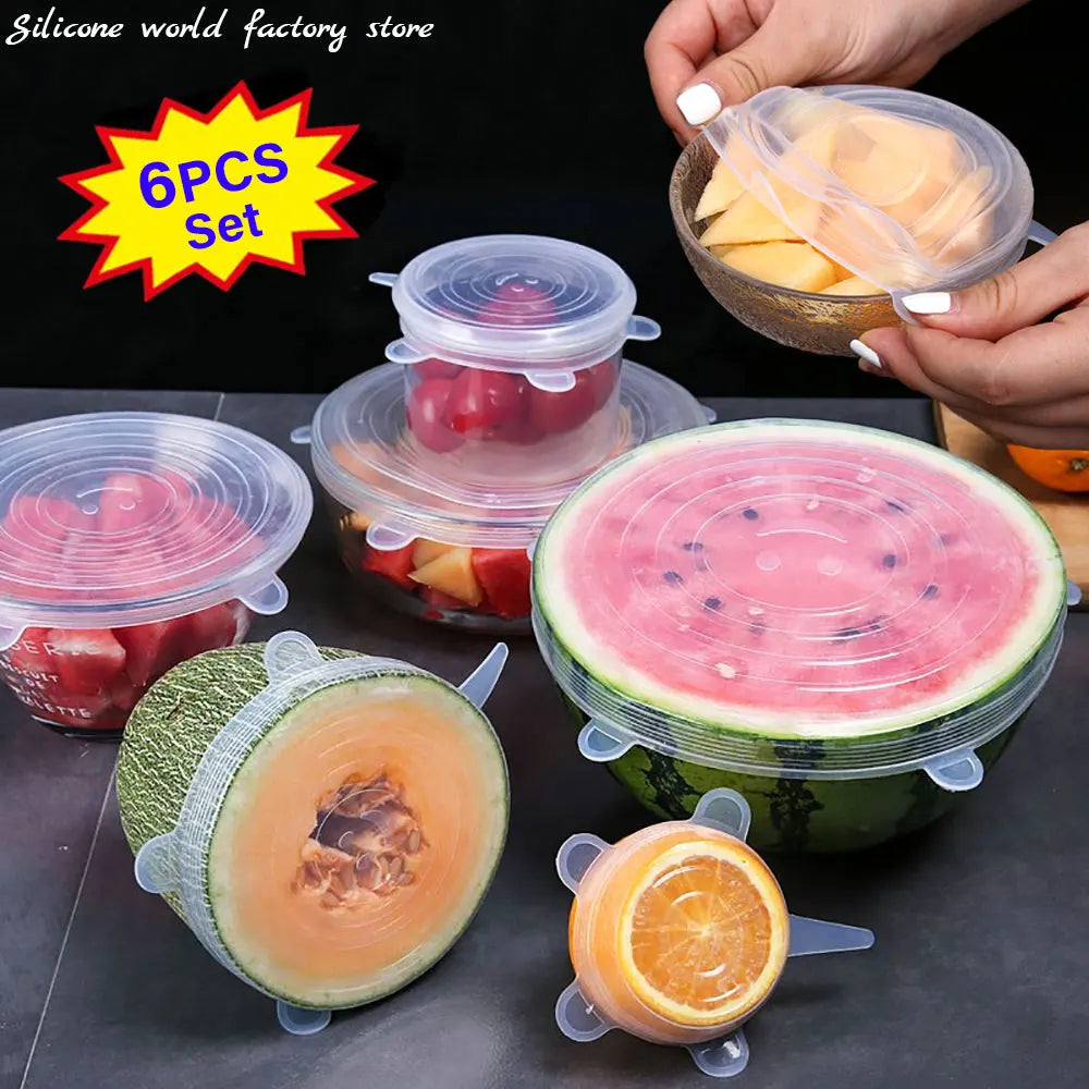 Silicone World Reusable Silicone Preservation Cover 6-piece