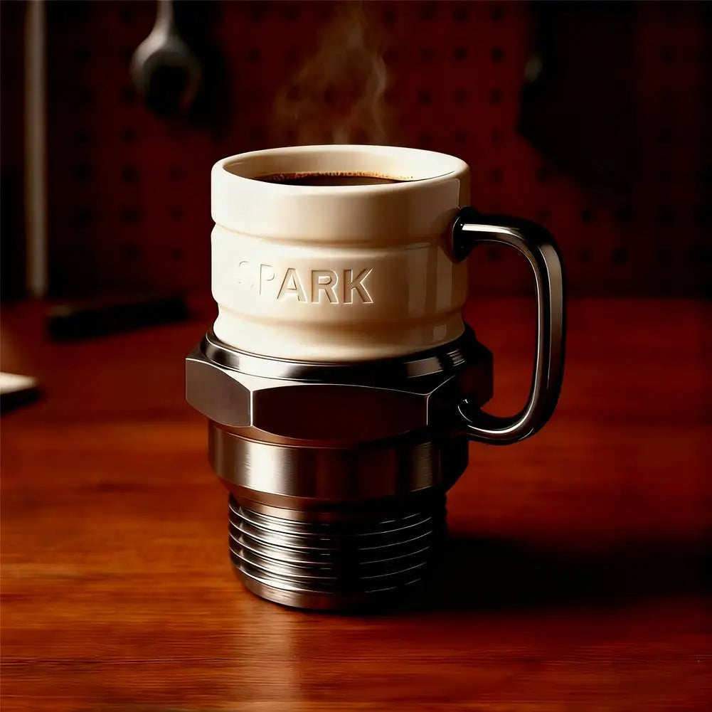 Novelty Spark Plug Mug Industrial Coffee Cup For Car Enthusiasts Collectors Home Party Office Desk Garage Display Birthday Gifts