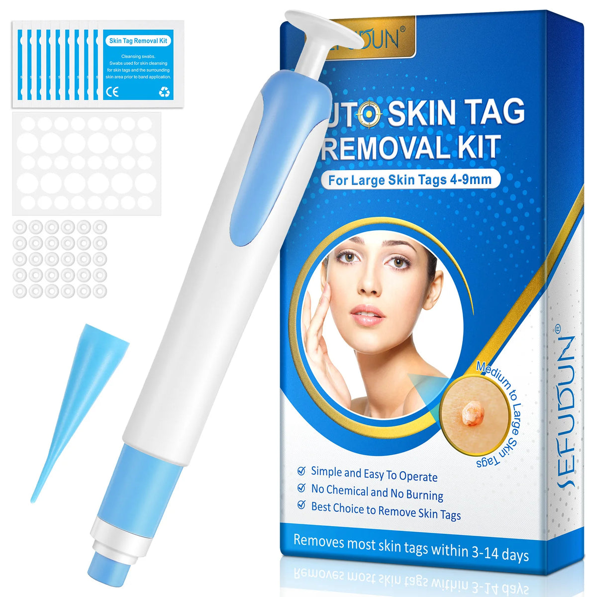 Auto Large Size Skin Tag Removal Tool Kit Painless Mole Wart Removal Pen Body Dot Treatments Remover Beauty Face Skin Care Tools