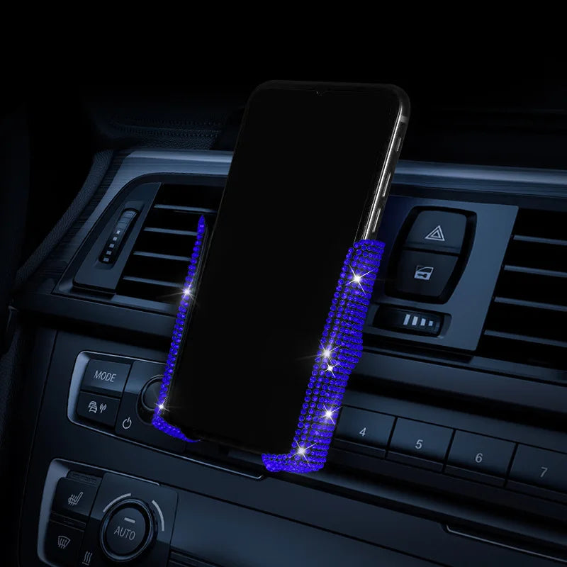 Bling Rhinestone Car Phone Holder Air Vent Gravity Auto-clamp Cell Phone Mount Luxury Crystal Car Navigation Bracket