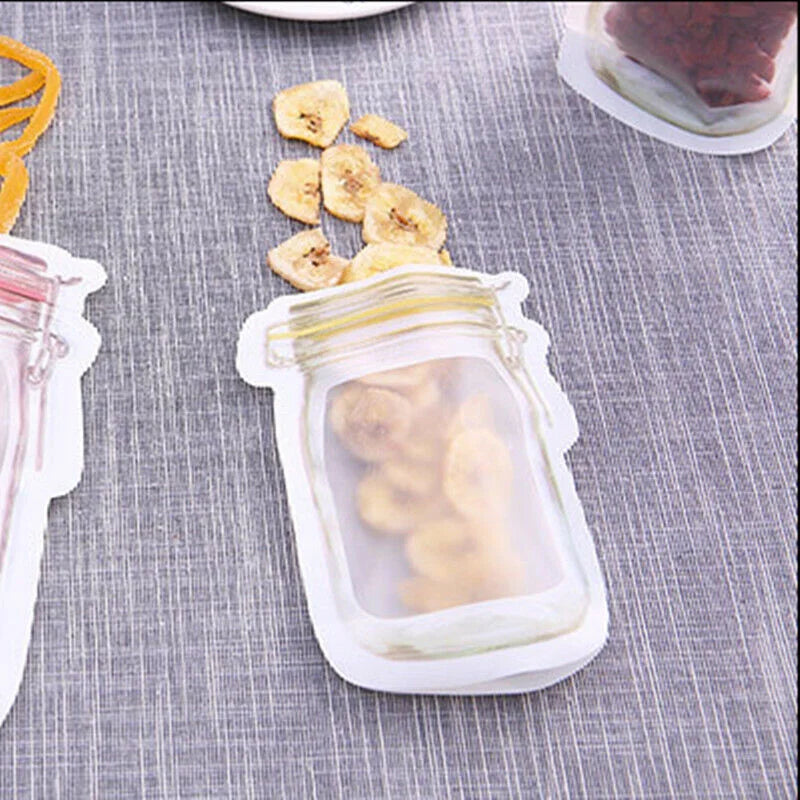 10/20/30/40/50Pcs Small Jar Spice Bags Leakproof Reusable Seal Fresh Food Storage Bags Nuts Candy Cookies Holder Zip Lock Bags