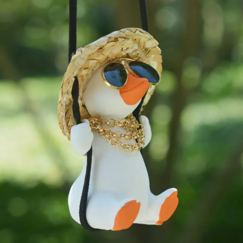 Swing Car Pendant for Car Rear View Mirrior Hanging Accessories Swing Duck Cute Car Decor Car Gift