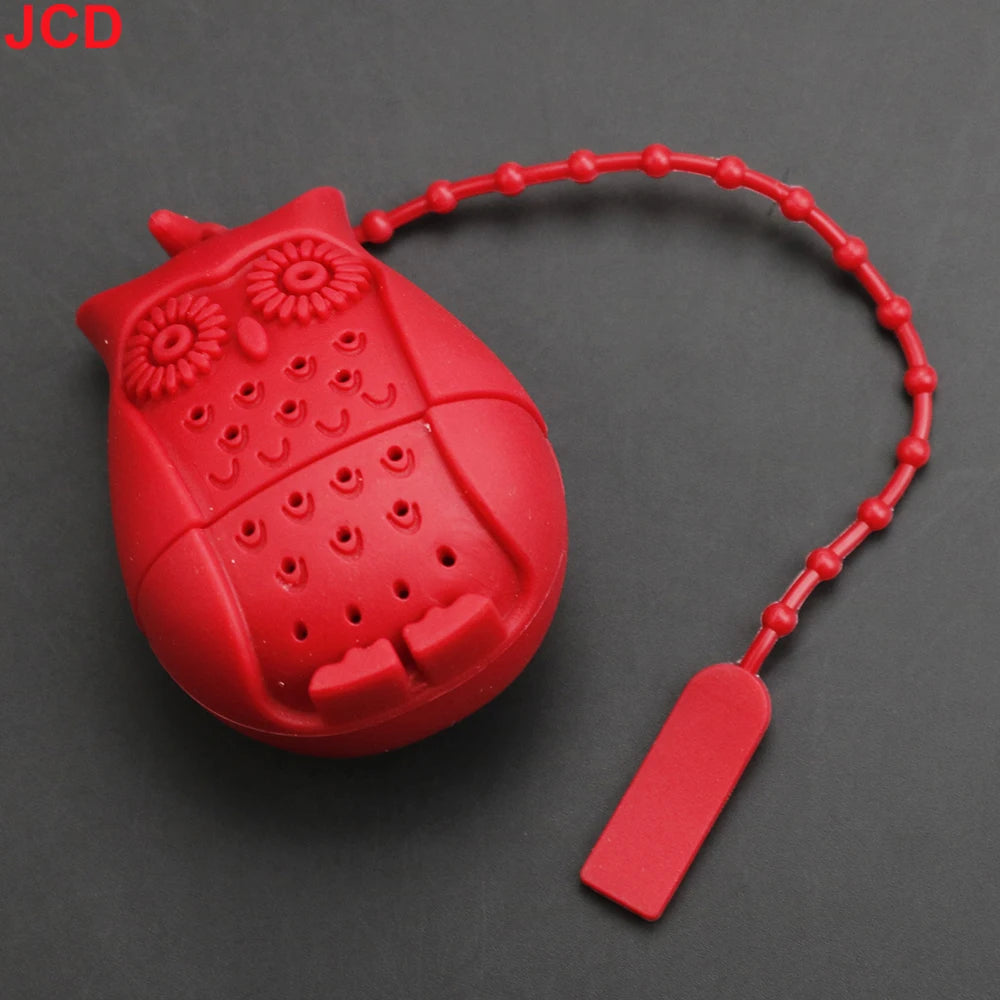Silicone Strawberry+Lemon Loose Cute Owl Tea Leaf Strainer Herbal Spice Infuser Filter Diffuser Tea bag tea maker tea infuser ﻿