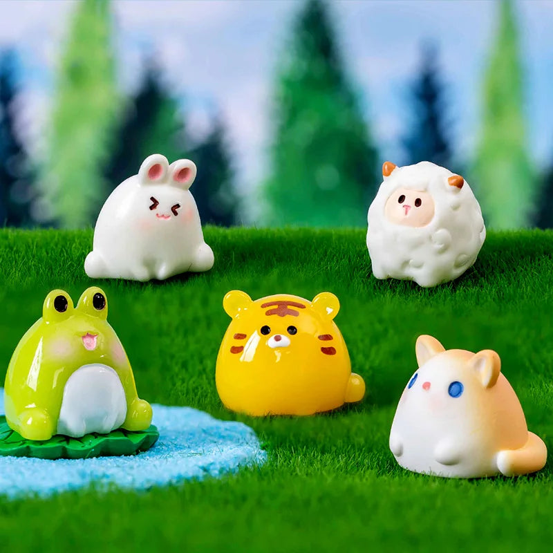 Christmas Easter Rabbit Pig Bear Sheep Frog Capybara Fox Cat Fish Bird Figurine Miniature Fairy Garden Decoration Accessories