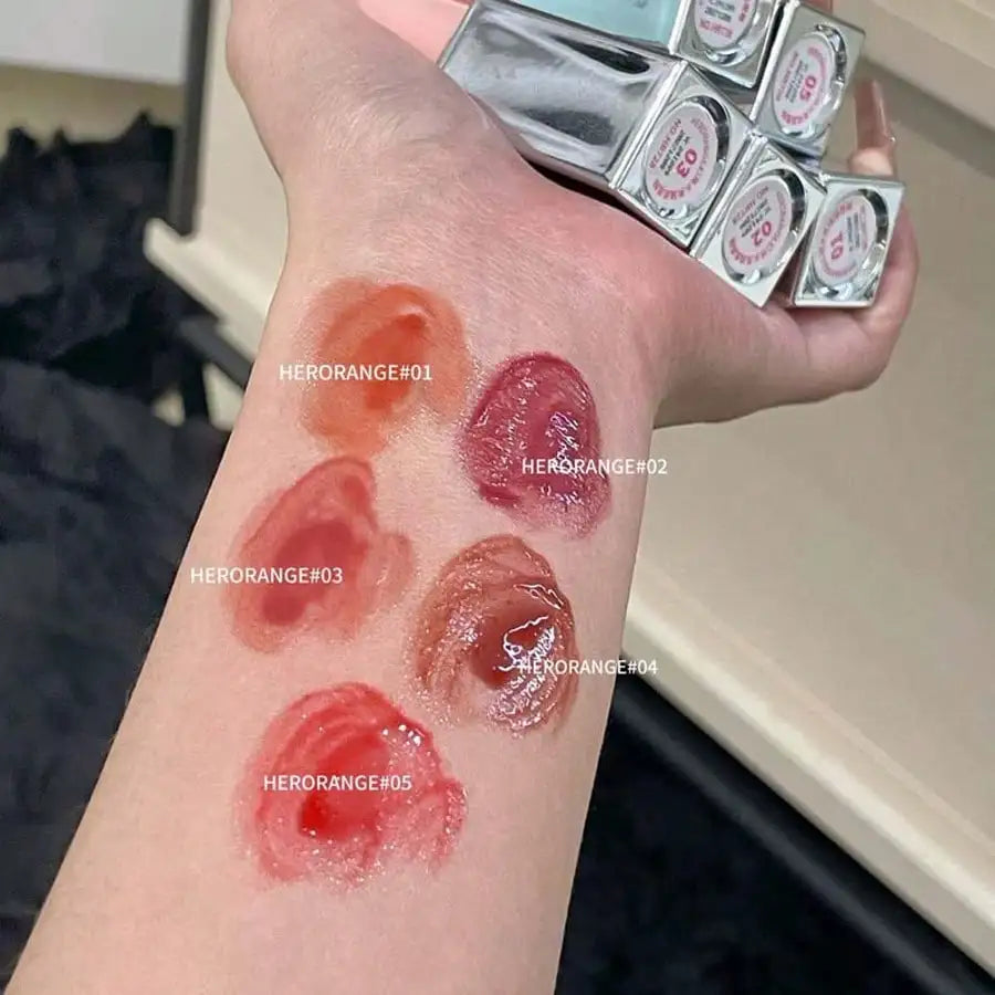Herorange Glossy Lip Gloss Hydrating Non-Sticky Multi Shades for Beginners Daily & Gift Use