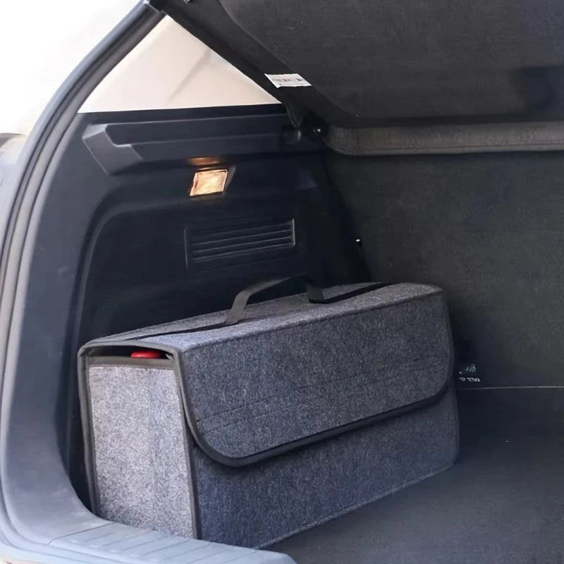 Car Trunk Organizer Soft Felt Storage Box Accessories Large Anti Slip Compartment Boot Storage Organizer Tool Car Storage Bag