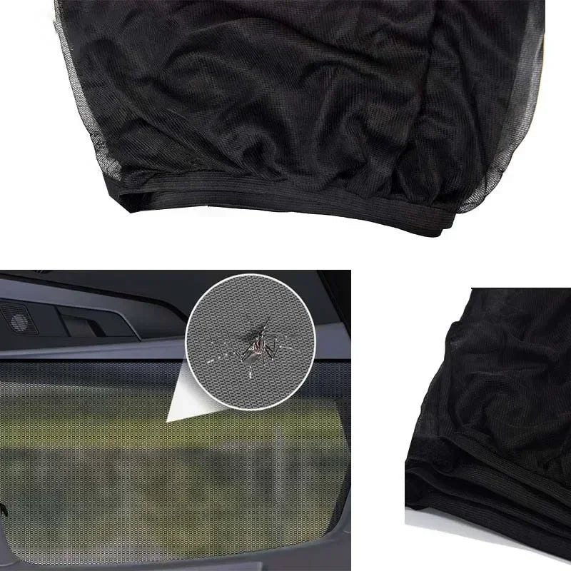 Car Sunshade Curtains Universal Side Window Shades SUV Curtains Protection Repellent Mosquito Mesh Net Sunshade Auto Accessories