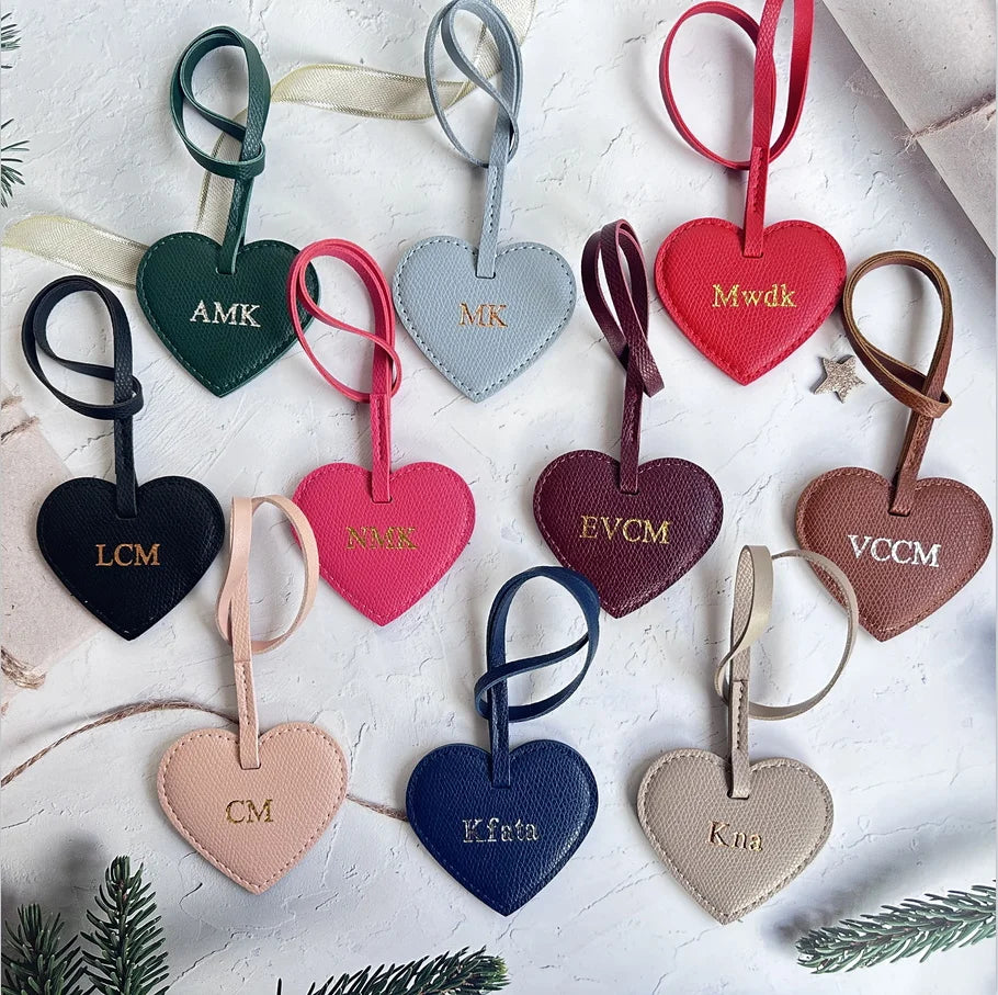 New Free Custom Initals Leather Five-Pointed Star Keychain Pendant Car Key Star Decoration Pendant Bag Accessories