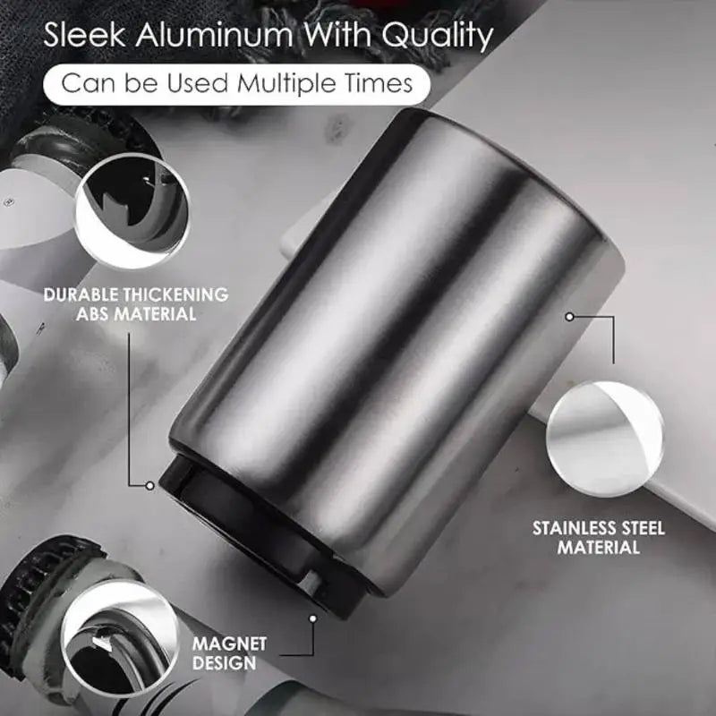 1Pc Automatic Stainless Steel Beer Bottle Opener Magnet Beer Opener Stainless Steel Push Down Opener Wine Kitchen Bar Tools.