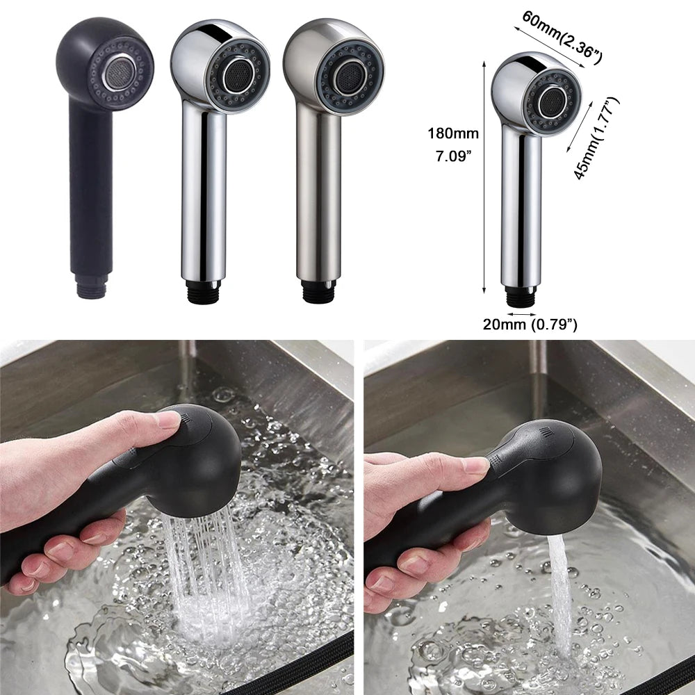 Kitchen Faucet Head Replacement Parts ABS Gold Black Nickle Chrome Tap Pull-out Shower Sprayer Nozzle Faucet Spouts Accessory