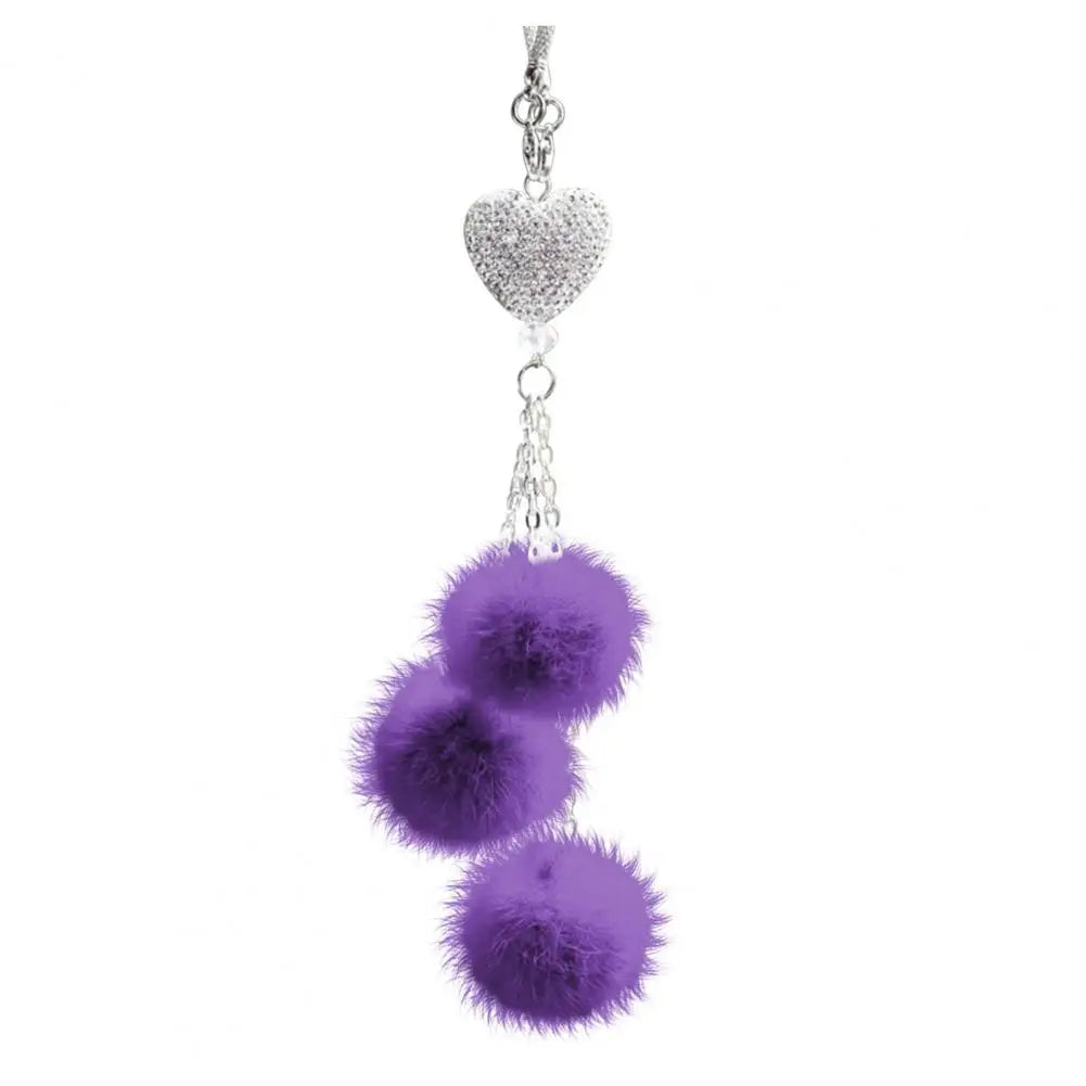 Fashion Diamond Car Accessorie Bling Hairball Pendant Auto Rearview Mirror Pendant Birthday Gift Auto Decoraction Ornaments